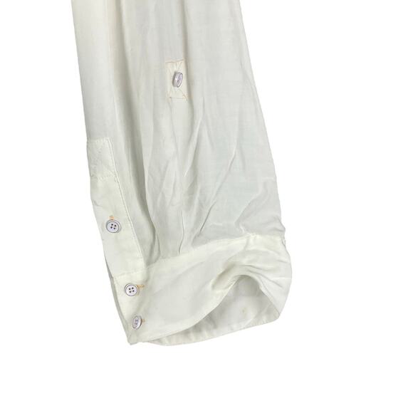 ANTHROPOLOGIE Oakley Gauze Shirt Top Button Down Ivory White NWT NEW Lg Peasant - Picture 13 of 16
